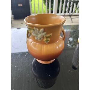 Antique Art Nouveau WELLER Pottery Vase Daisy With Vines That Create The Handles